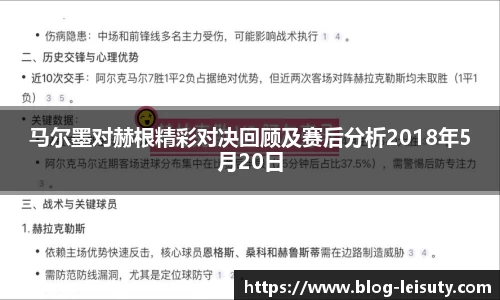 马尔墨对赫根精彩对决回顾及赛后分析2018年5月20日