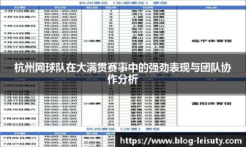杭州网球队在大满贯赛事中的强劲表现与团队协作分析